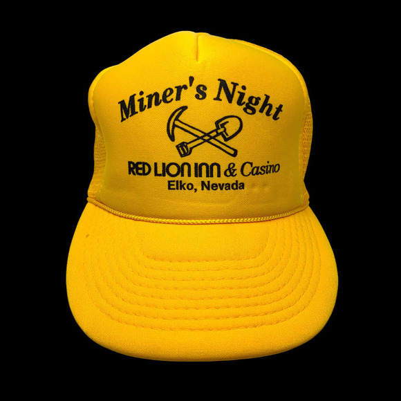 Vtg NEW Miners Night Red Lion Casino Nevada Snapback Mesh Trucker Rope Hat Cap B - Picture 1 of 7